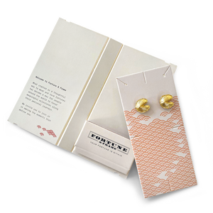 Super Mini Fortune Cookie Studs - Gold